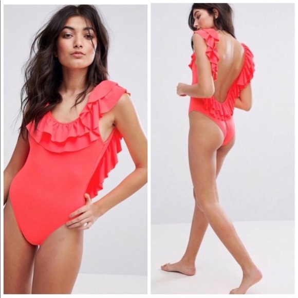 ASOS Ruffle One Piece NWOT - Picture 2 of 7